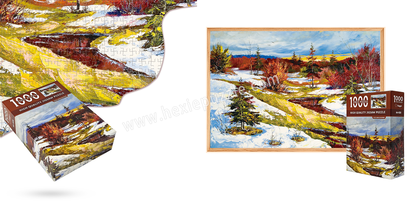 1000 piece red tree in snow 1000 piece red tree in snow