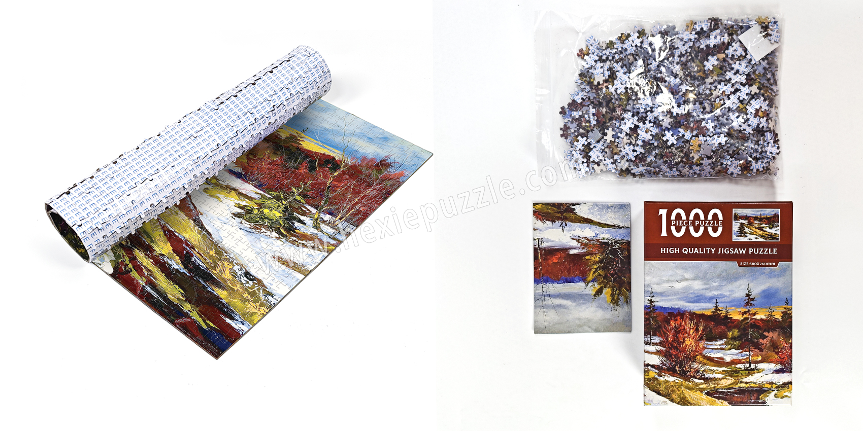 1000 piece red tree in snow 1000 piece red tree in snow