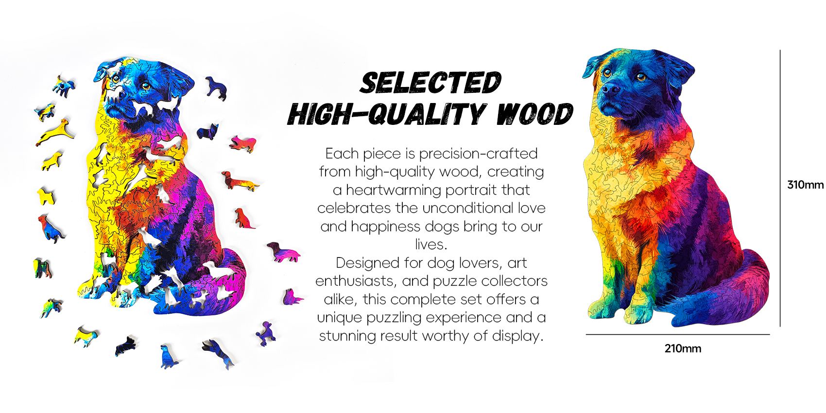 Rainbow dog wooden puzzle 210 pieces Rainbow dog wooden puzzle 210 pieces