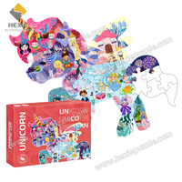 380x386.5mm Unicorn Puzzle Kids Grey Card