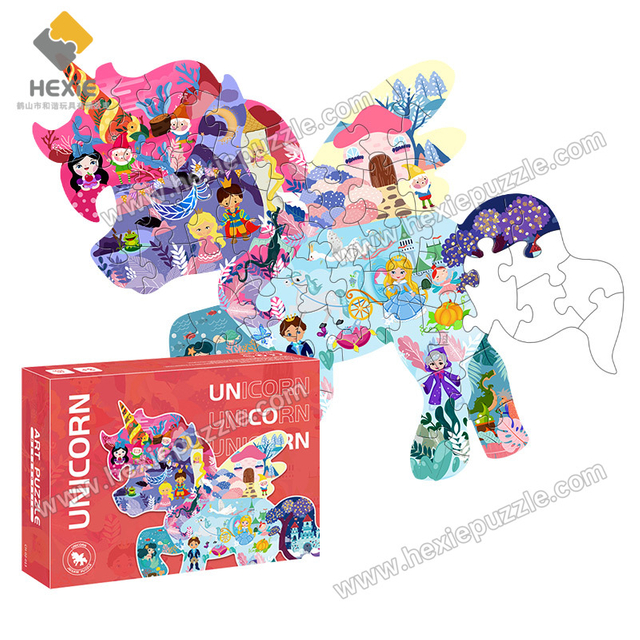 380x386.5mm Unicorn Puzzle Kids Grey Card