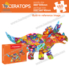kids educational white card puzzle triceratops shape