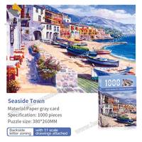 1000 Piece Grey Card Famous Painting Seaside Town Puzzle 380x260mm 1:1 Original | 0.25kg 180x130x50mm Box