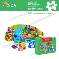 Kids' Educational White Card Puzzle | Irregular Panda 486*306mm | With 1:1 Reference Image & PE Bag | 220*160*45mm Box