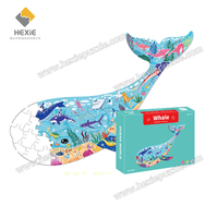 kids educational white card puzzle whale shape