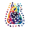 Rainbow cat wooden puzzle 201 pieces
