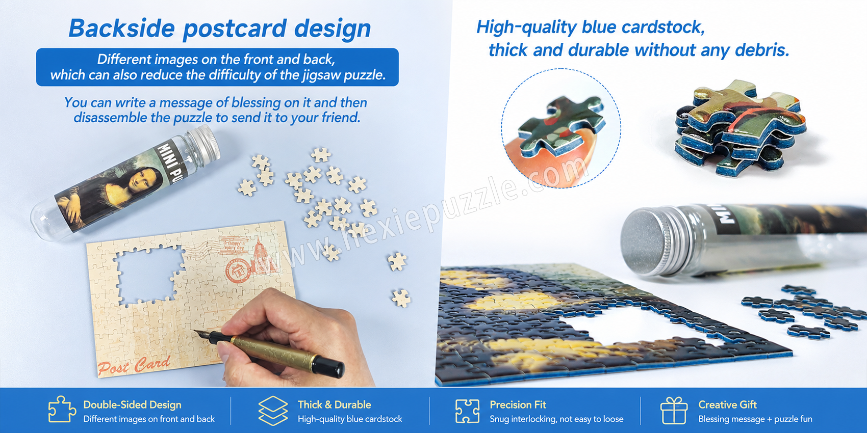 blue cardboard puzzle