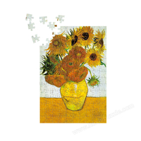 Van Gogh sunflower puzzle with wooden frame