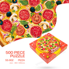 500 Piece White Card Round Pizza Puzzle