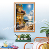 Seaside Shop 2000-Piece Jigsaw Puzzle | 700x1000mm Premium Grey Chipboard | Coastal Caf&eacute; Art with 1:1 HD Poster