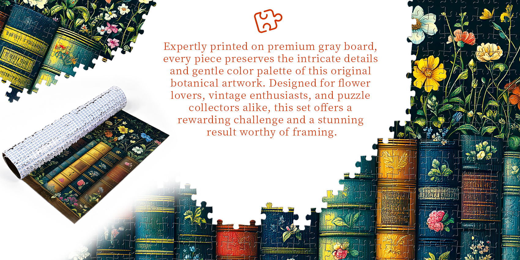 Vintage wildflower book puzzle 1000 pieces