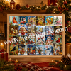 Christmas Advent Calendar Jigsaw Puzzle 1000 Pieces | 24-in-1 Themed Combo Puzzle | 70x50cm White Cardboard with 1:1 HD Poster