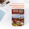 Red Tree in Snow 1000-Piece Gray Board Jigsaw Puzzle | Winter Landscape Art for Adults | Compact Size 380x260mm with 1:1 Poster