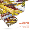 Red Tree in Snow 1000-Piece Gray Board Jigsaw Puzzle | Winter Landscape Art for Adults | Compact Size 380x260mm with 1:1 Poster