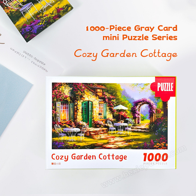 1000 Piece Grey Card Cozy Garden Cottage Puzzle 380x260mm 1:1 Original | Educational Brain Game | Gift Ready 180x130x50mm Box | 0.25kg