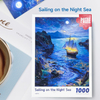 1000 Piece Grey Card Night Sea Sailing Puzzle 380x260mm 1:1 Original | 0.25kg 180x130x50mm Box