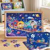 Kids Large-Piece Jigsaw Puzzle Set | 24-48 Pieces Progressive Difficulty | 4 Themed Puzzles with 1:1 HD Posters