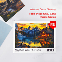 1000 Piece Grey Card Mountain Sunset Tranquility Puzzle 700x500mm 1:1 Original | 0.8kg 255x195x50mm Box
