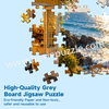 Seaside Shop 2000-Piece Jigsaw Puzzle | 700x1000mm Premium Grey Chipboard | Coastal Caf&eacute; Art with 1:1 HD Poster