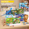 Kids Large-Piece Jigsaw Puzzle Set | 24-48 Pieces Progressive Difficulty | 4 Themed Puzzles with 1:1 HD Posters