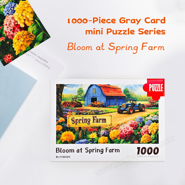 1000 Piece Grey Card Spring Farm Bloom Puzzle 380x260mm 1:1 Original | Educational Brain Game | Gift Ready 180x130x50mm Box | 0.25kg